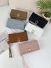 Women's Long Wallet: Large Capacity Multi-Card Slot Money Clip, Korean Style, Solid Color, Simple Multifunctional Clutch