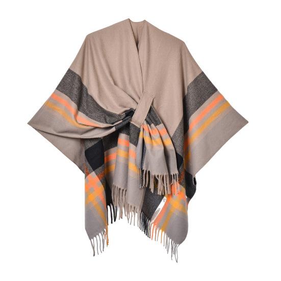 Шаль шарф с цветным полосатым принтом имитация кашемира накидка вечерняя одежда свадьба теплый зимний шарф