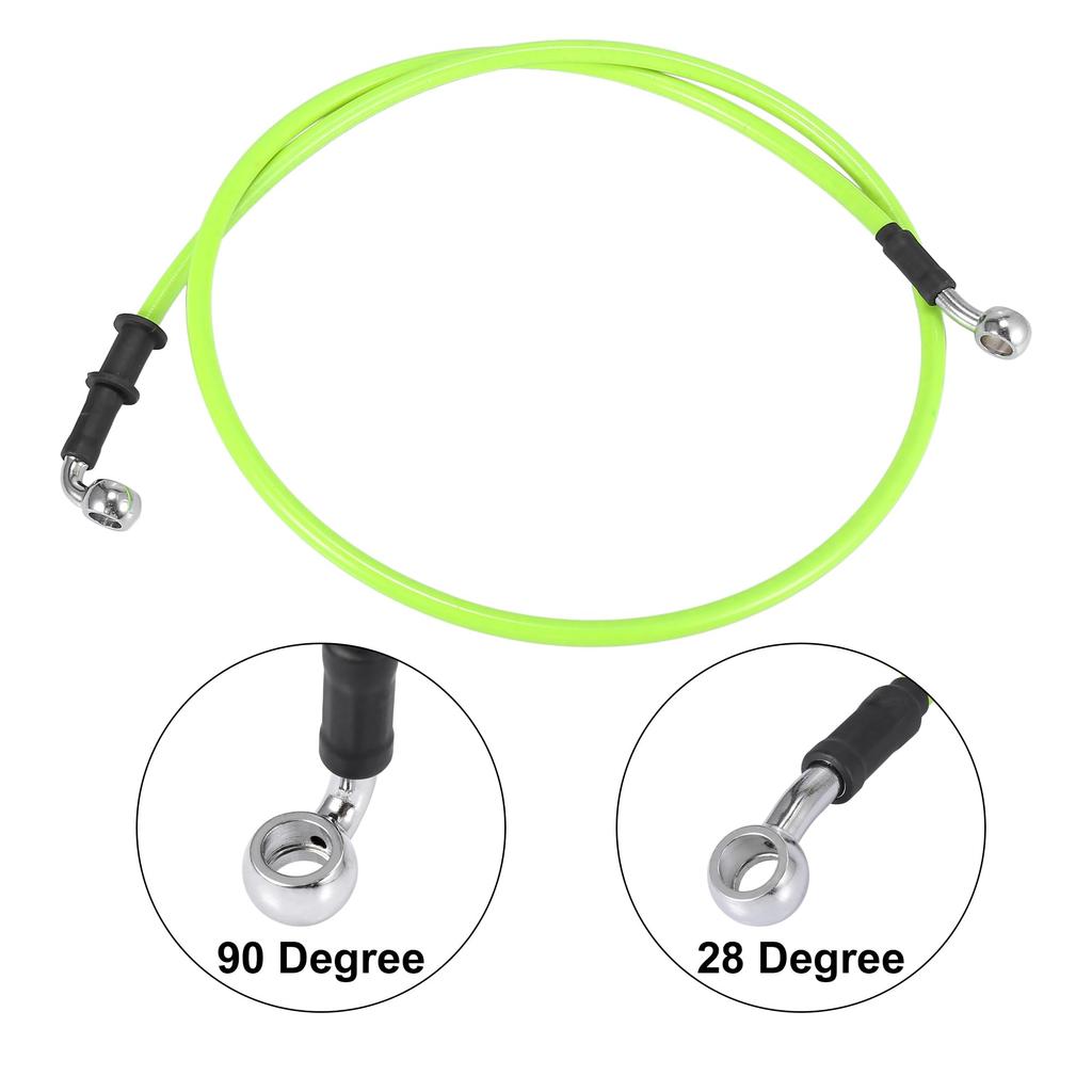 Motoforti Мотоциклетный тормозной шланг сцепления масляный шланг гидравлический армированный мотоциклетный нержавеющий 28°+90° зеленый 110 см