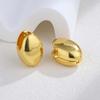 French Retro Gold Eggshell Earrings Are Cold, Simple And Fashionable, High-End Water Droplets, Exquisite Oval Earrings.