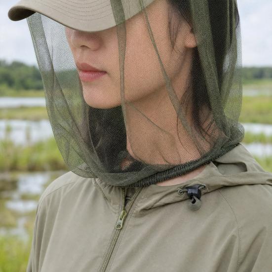 Outdoor Mosquito Head Net, Insect Fly Protection Face Net for Men Women, Extra Large Fine Mesh Face Netting for Camping, Hiking,