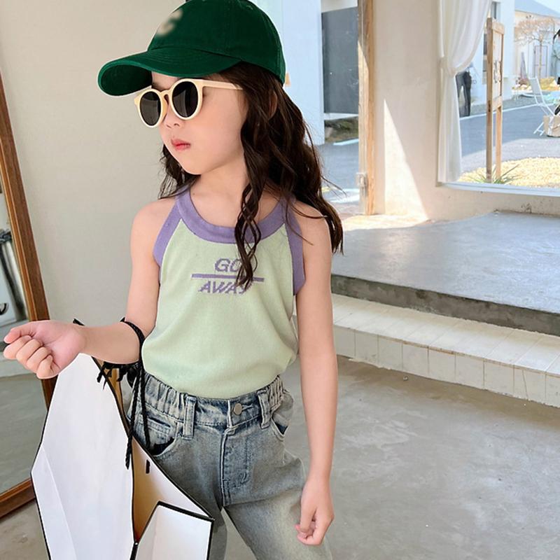 Детский вязаный топ без рукавов