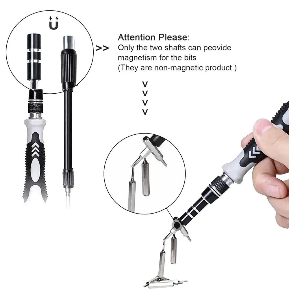 Набор прецизионных отверток 115 в 1, профессиональный магнитный набор инструментов для ремонта с 98 битами для ремонта телефонов, компьютеров, часов, ноутбуков