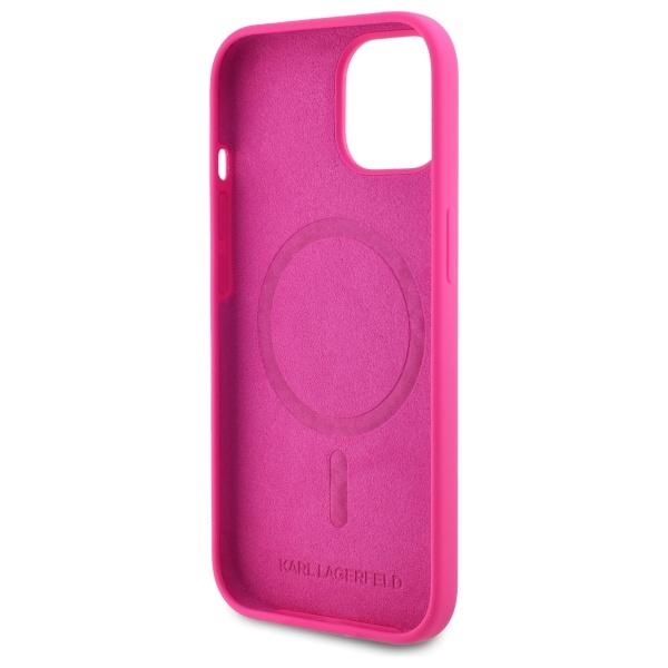 Karl Lagerfeld Klhmp15Sskhpplf Iphone 15 6.1 Fuksja/Fuschia Hardcase Silicone Karl Head Print Magsafe