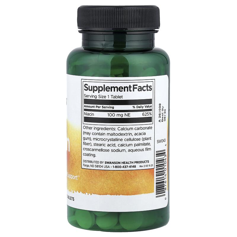 Niacin, 100 mg, 250 Tablets