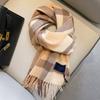 Шерстяной женский шарф Зимний Винтажный Преппи Стиль Клетчатый Шарф-плед Пашмина Женский Шарф Платок Шаль Пончо Накидка