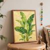 Green banana leaves plant texture oil painting DIY digital painting handpainted living room hallway decorative wall hanging