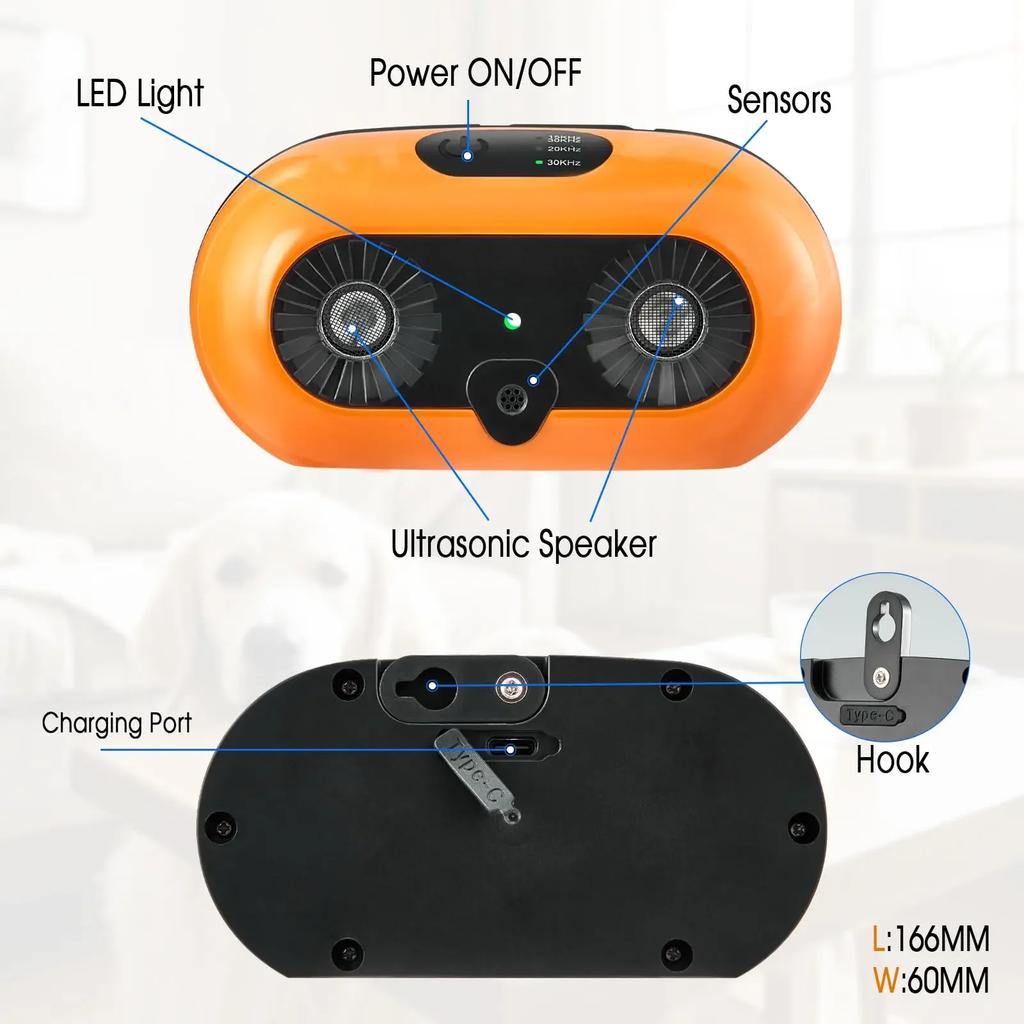 Устройство против лая для собак, звуковой отпугиватель лая с 3 режимами, перезаряжаемая коробка для лая, устройства контроля лая, IP45 всепогодный