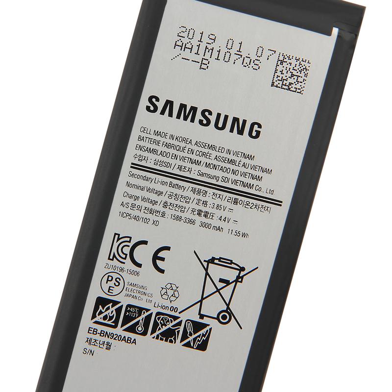 Оригинальный сменный аккумулятор EB-BN920ABE EB-BN920ABA для Samsung GALAXY Note 5 Note5 N920I N920G N920G/DS N920T N920A N9200 N9208 NFC 3000 мАч
