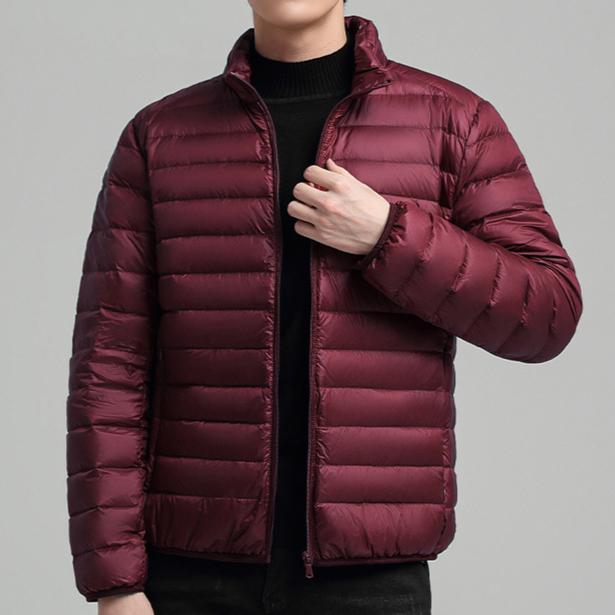 Мужские однотонные легкие зимние теплые парки с воротником-стойкой, хлопковые пуховые парки для мужчин, повседневные толстые куртки, мужские зимние пальто