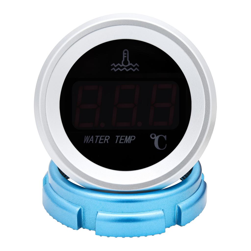 2'' 52mm Water Temperature Gauge 0-120℃ Car Digital Meter LED Display 9-36V with 1/8NPT Temperature Sensor Warning Alarm