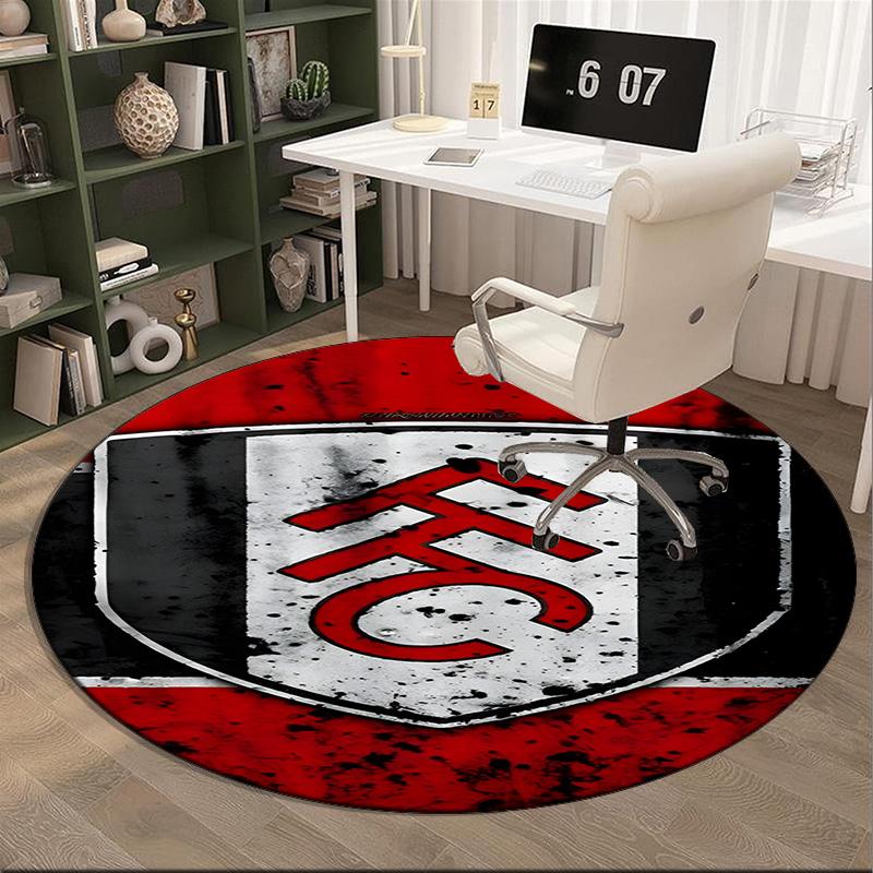 1PC round rug Fc Crest Design Printed Round Area Rug ,Rug For Home Office, Round Chair Rug, Decorative Carpet Fan gifts Christmas gift