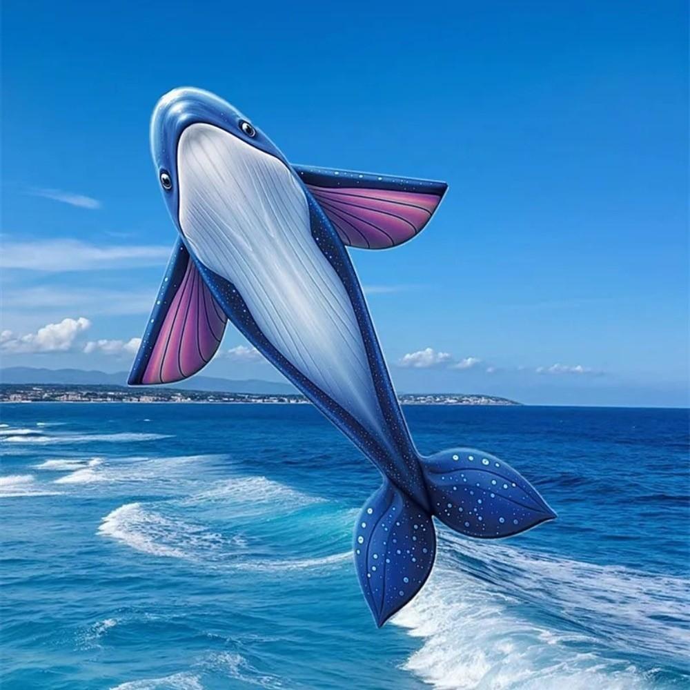 Marine Animal Giant Blue Whale Kite Easy To Fly Outdoor Flying Toy Children's Kite Family Trips