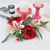 Artificial Flowers Candle Ring Simulated Mini Wreath Candlestick Wreath  Wedding Party Decoration