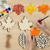20 шт. Необработанные деревянные вырезы Кленовые листья Деревянные поделки Форма осенних листьев Поделки Осенний лист для DIY Крафт-бирки День благодарения