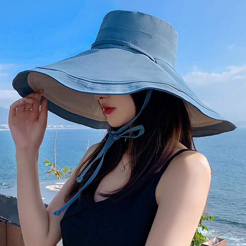 18 см широкополая двухсторонняя шляпа рыбака, закрывающая лицо, для женщин, летняя защита от солнца, защита от ультрафиолета