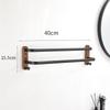 40cm-60cm Wood Bathroom Towel Rack Black/White Aluminum Towel Holder Wall Hanging Multi Pole Triple Towel Bar With Hook