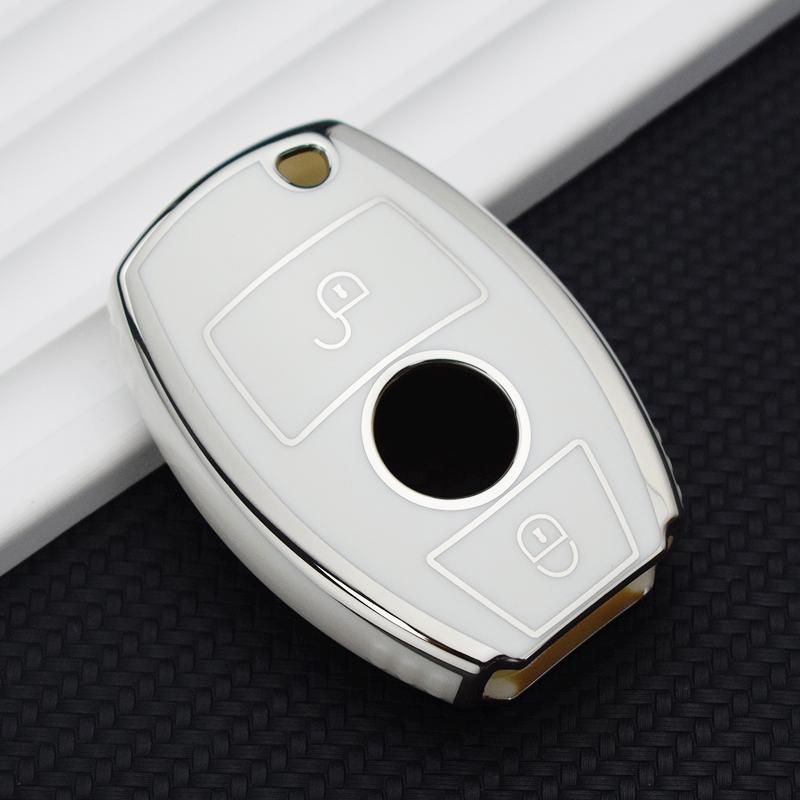 2 кнопки ТПУ чехол для ключей от машины Защитный чехол для Mercedes Benz ABCER Class GLS GLA GLK GLC CLS CLA AMG W204 W205 W212 W463 W176 аксессуары