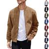 Punk Style Leather Sleeve Zipper Jacket For Men Casual Fall Wear