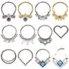 1PC Stainless Steel Heart Snake Bee Opal Zircon Nose Ring Daith Ear Captive Tragus Cartilage Helix Hoop Earring Piercing Jewelry