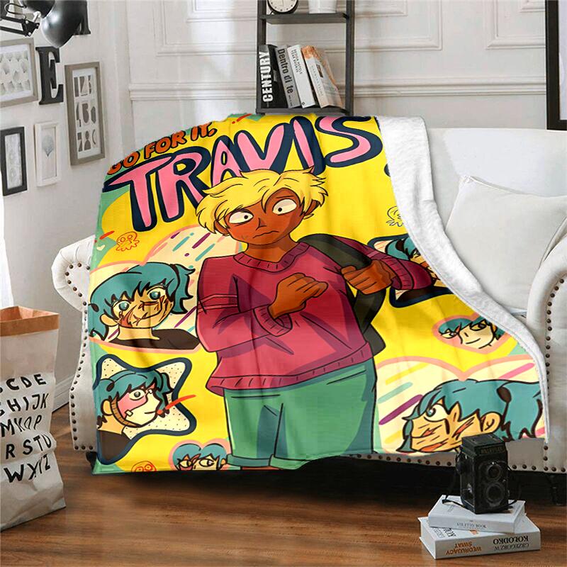 1pc Blanket Sally Face1 Print Design, Lightweight Blanket for Sofa, Bed- Soft &Warm, Gift for All Seasons like Christmas, Halloween
