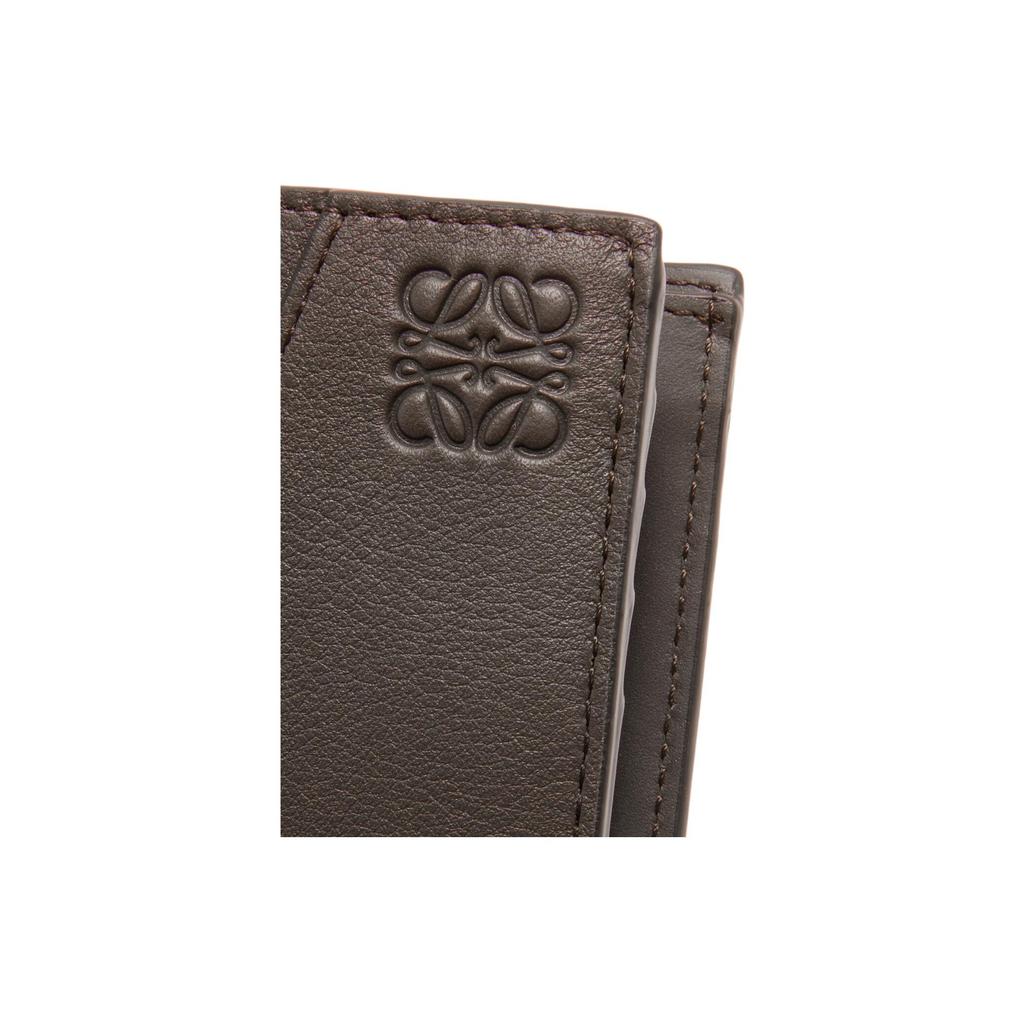 Loewe Puzzle Geometric Pattern Double Fold Design Calfskin Wallet Men Wallet Dark-Gray C510501X14-1220