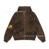 American Vintage 3D Print Hooded Zip Up Sweatshirt Loose Fit Streetwear Couple Top