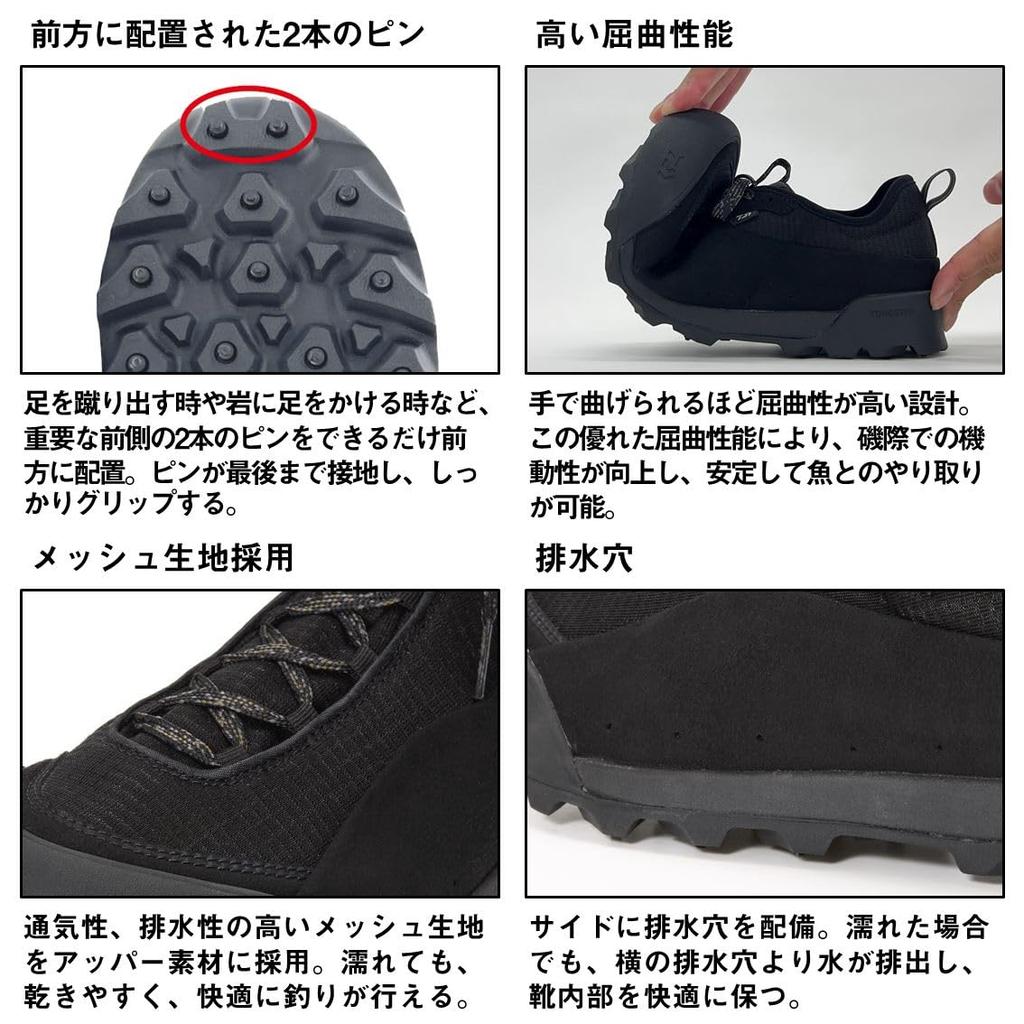 Daiwa Hiking Shoes 24DS-1100TG Black, Size 27.5 Cm