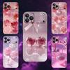 Кристальный чехол-вишенка для iPhone 17,16,15,14,13,12, Pro, Max, Plus, E, SE4, Air, Mini Черный Мягкий