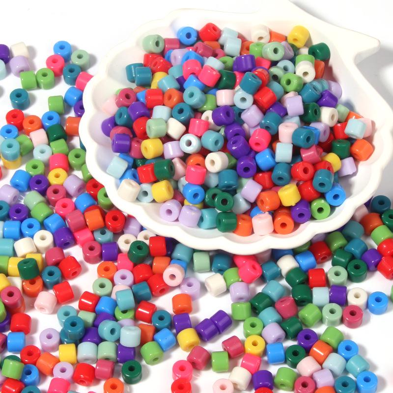 Colorful Acrylic Cylindrical Beads for DIY Jewelry Making