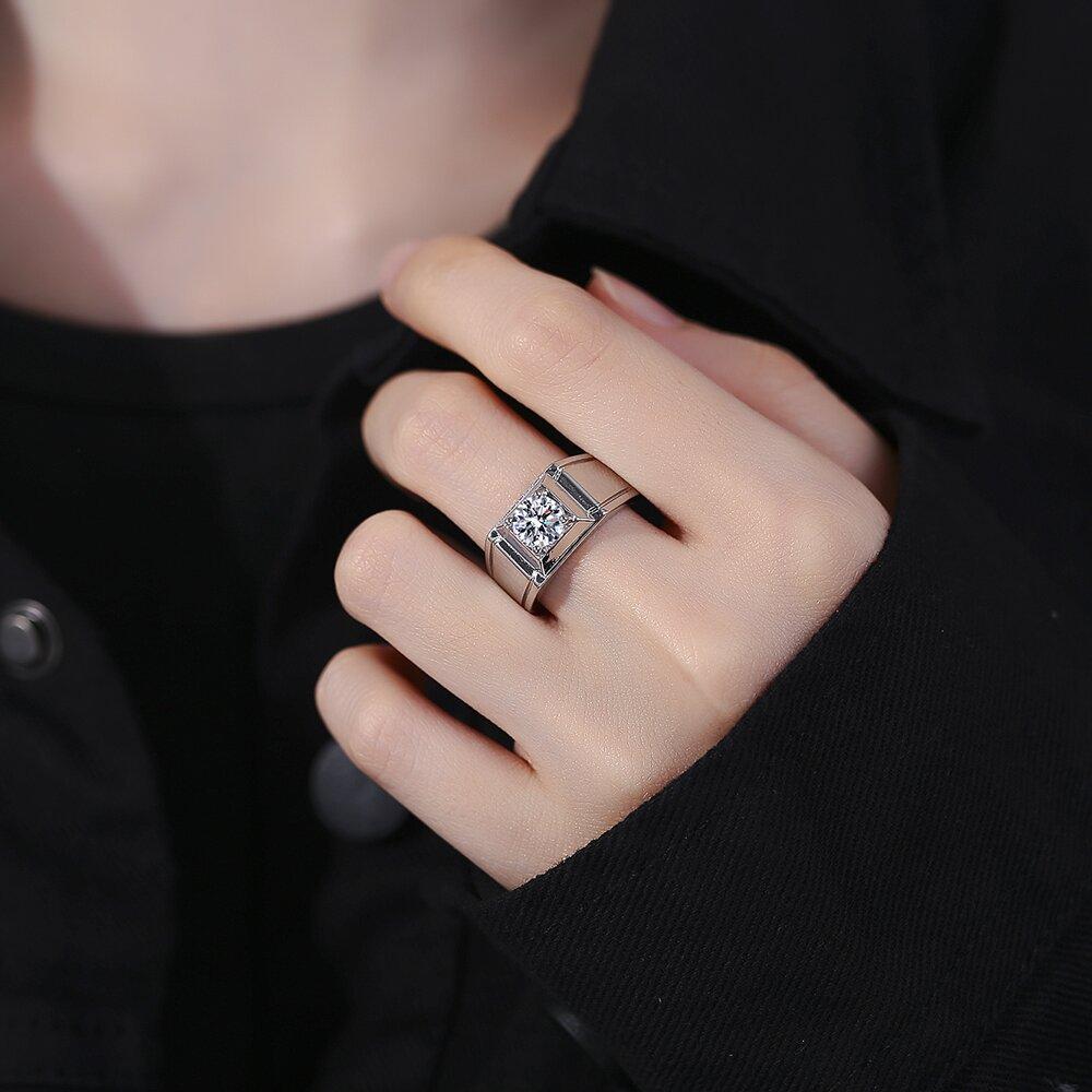 Real Diamond Engagement Ring Male, Eight Hearts And Eight Arrows Zircon Male Ring