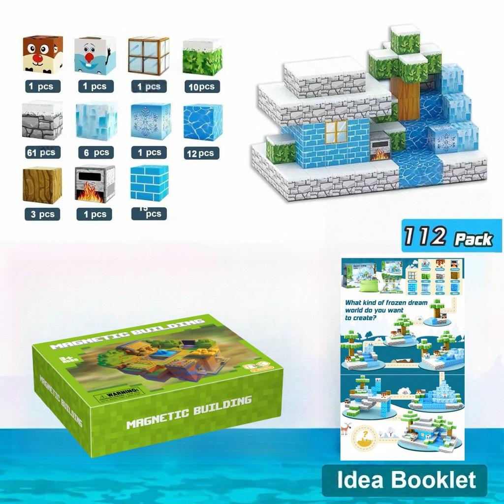 Magnetic Block Building Block Set Ice And Snow World Magnetic Block Building Block Stem Sensory Toys
