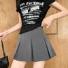 Pleated Skirt for Women with High Waist Slim and Versatile College Style A-shaped Skirt Gray Suit Short Skirt Anti-exposure Skirt Pants Skirt
