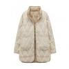Lightweight Womens Mid-Length Duck Down Coat 2026 Winter Reversible Thin Puffer Jacket Daily Wear