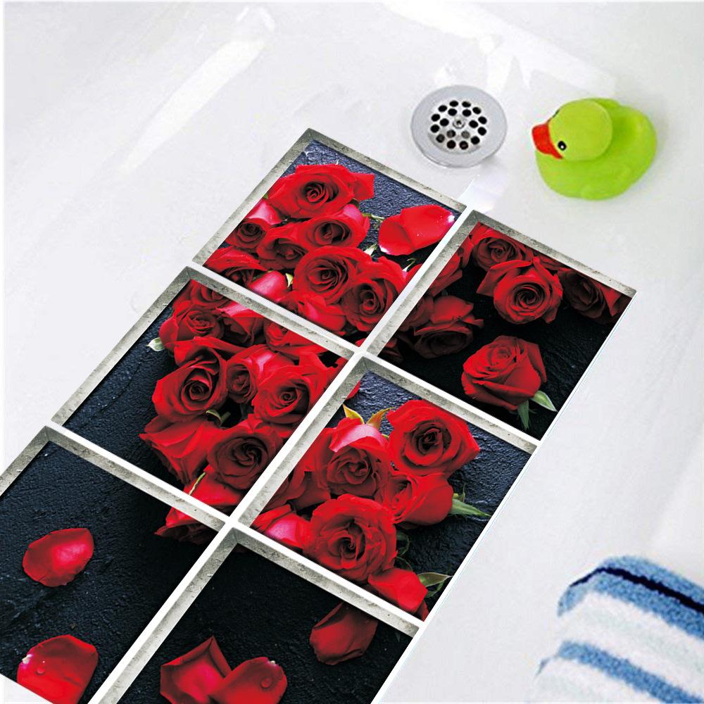 Креативная 3D Ванная Трехмерная Экологически чистая Наклейка на стену Ванна Самоклеящаяся Нескользящая Наклейка Детская Ванная Водонепроницаемая