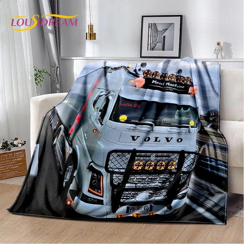 Мягкое фланелевое одеяло Volvo Truck Lorry для 3D-печати, для кроватей, спальни, дивана, пикника, плед для накидки, для отдыха на свежем воздухе, подарок на дневной сон
