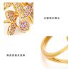 Shiny full set of three butterfly rings, niche design sense, color matching zircon butterfly ring, trendy fashion woman