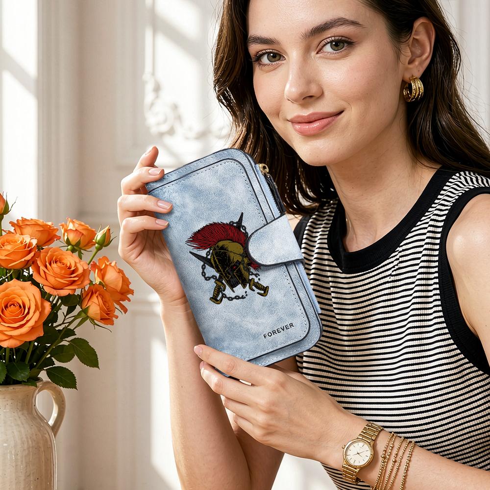 Stylish Sparta Printed Long Wallet Durable Fashion Casual Multipurpose Card Holder Purse