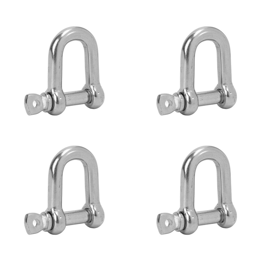 4 шт. D-образная скоба из нержавеющей стали, морская фурнитура, D-кольцо для лодки, полированная скоба для соединения цепи и