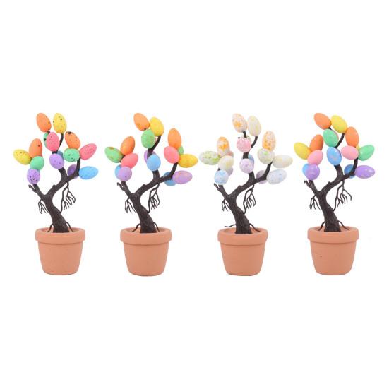 Украшения для пасхальных яиц, искусственные пасхальные яйца, кашпо для деревьев, маленькие пенопластовые пятнистые яйца, настольные фигурки для весенней пасхальной вечеринки, домашний декор