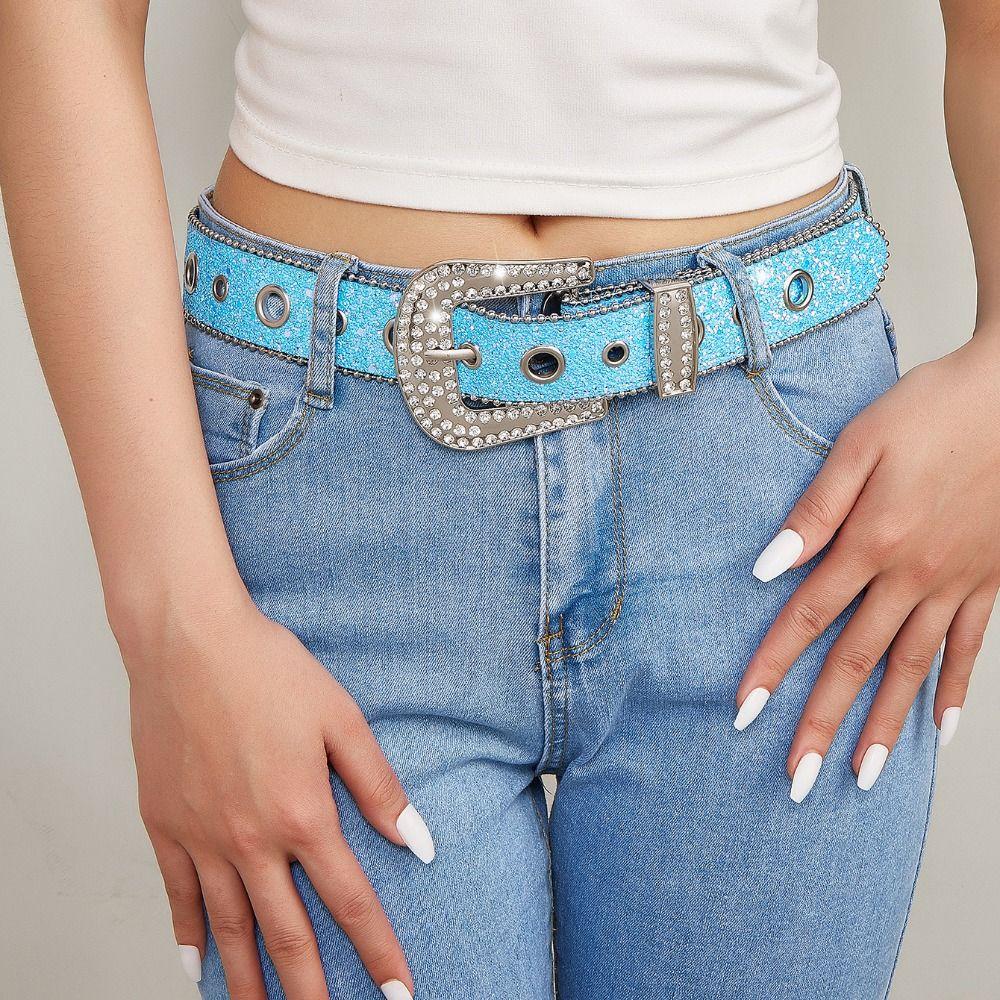 Пояс с блестками и кристаллами, модный пояс со стразами для женщин