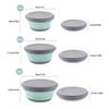 Набор из 3 складных походных мисок, портативные силиконовые кухонные контейнеры для путешествий, кемпинга на открытом воздухе ADM