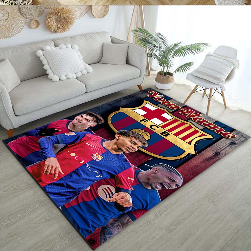 Fc Barcelona Personalized Name Floor Rug Office Rug Design for Study room Decorate room Kitchen Balcony Antislip Carpet Anime Office Decor