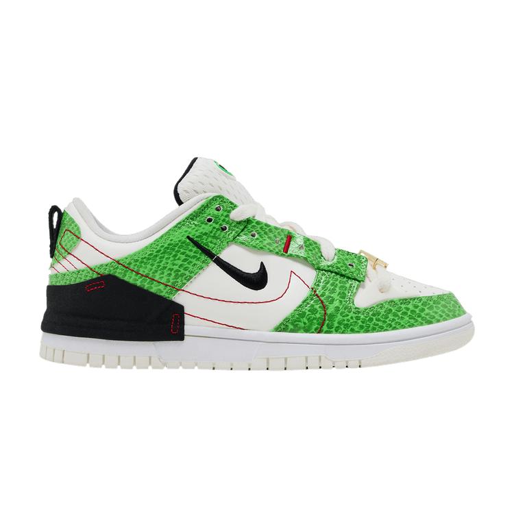 Women's Sneakers Nike Dunk Low Disrupt 2 Just Do It Snakeskin Green (Women's) White/Green-Red-Black