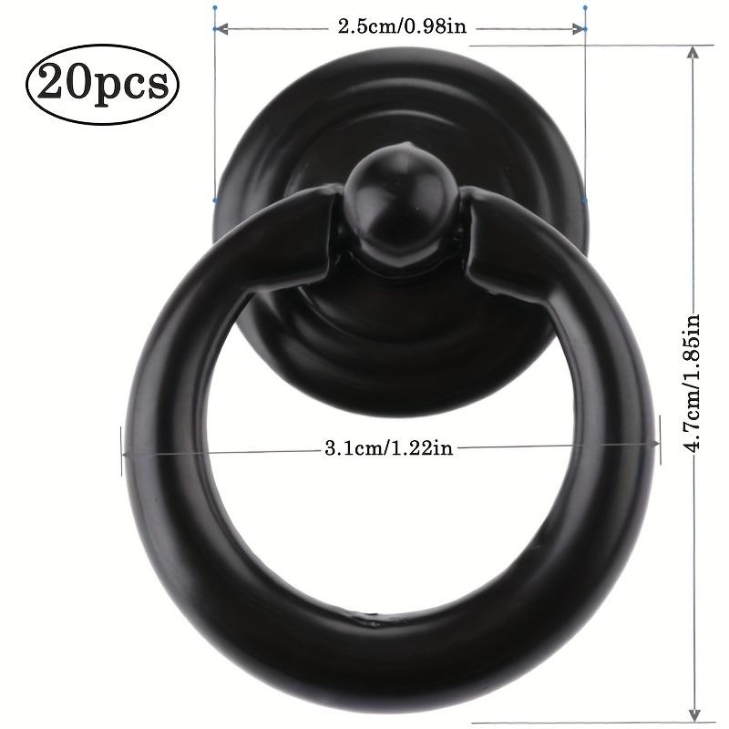 10/20 Pcs Cabinet Pulls  Vintage Drawer Ring Pulls for Dresser  Cabinet  Door Box Closet  Furniture Fittings, 0.98*1.85 Inch with Mounting Screws