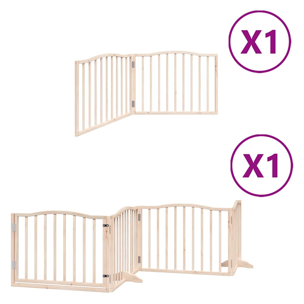 6 Piece Foldable Dog Gate 480 cm Poplar Wood