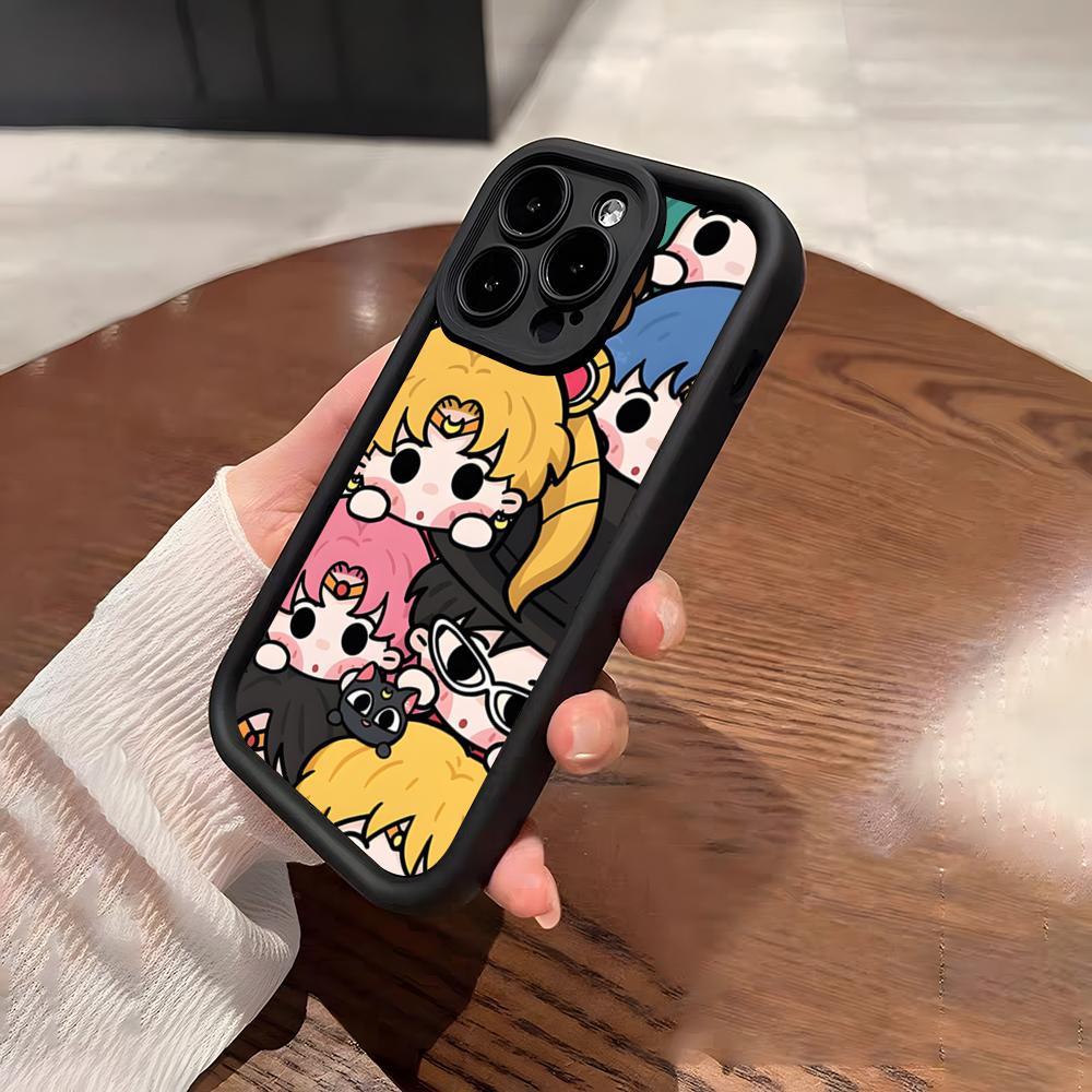 Cartoon S-Sailor Moons Phone Case For IPhone 17 Pro Max 15 Pro 16 14 Plus 12 13 Mini 11 Pro Shockproof Soft Cover