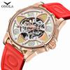 Модный бренд ONOLA мужские автоматические часы люкс Lucky Clover часы спортивные силиконовый ремешок водонепроницаемые механические часы мужчины подарок