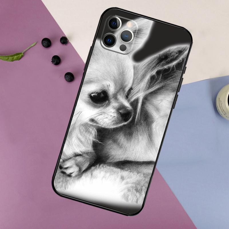 Чехол с цветочным рисунком и мордочкой чихуахуа для iPhone 16 15 14 13 12 11 Pro Max 7 8 Plus XR XS Max X Защитная крышка для телефона