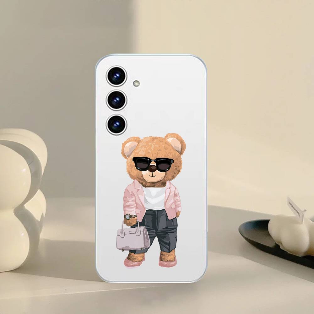 Teddy Bear Phone Case For Samsung Galaxy A52 A12 A51 S21 Edge S22ULTRA S23 S24 S20LITE Plus Ultra Transparent Cover